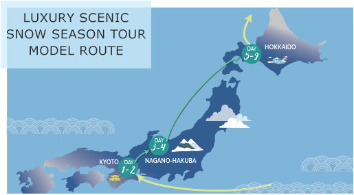 Luxury Scenic Snow Season Tour Sample Route