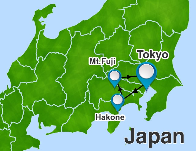 EASY TOKYO and KYOTO 7 day tour route map