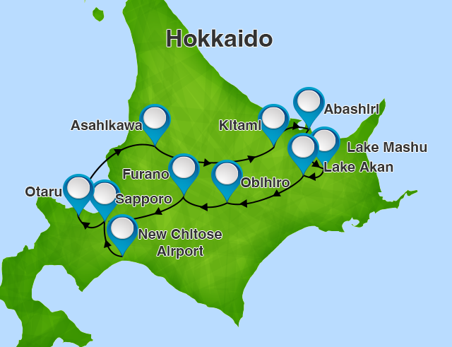 Hokkaido Sparkling map