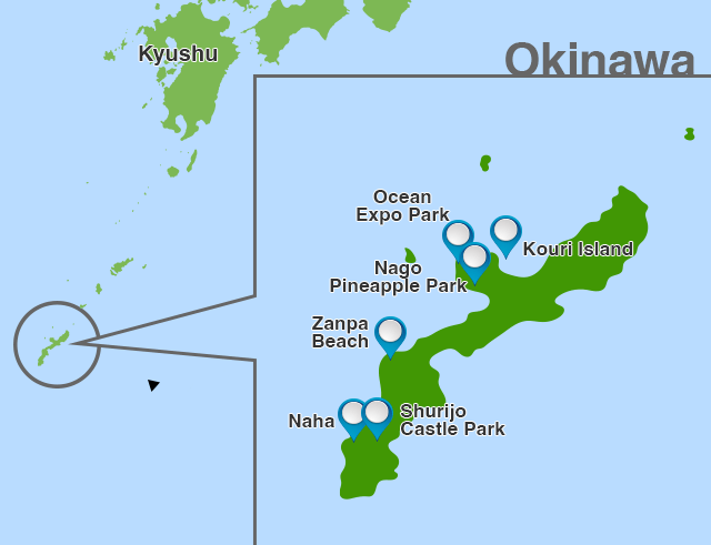Ocean Resort Okinawa 4-day tour map