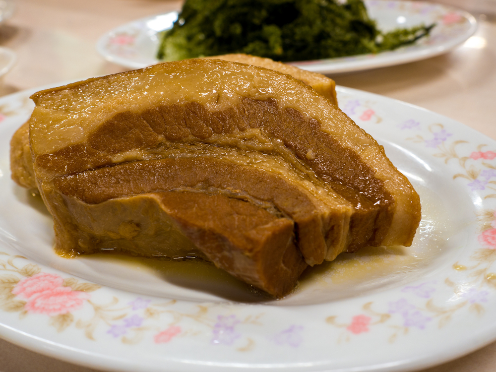 Pork is a staple meat in Okinawan cuisine. Rafute is a dish you can find in Okinawa 