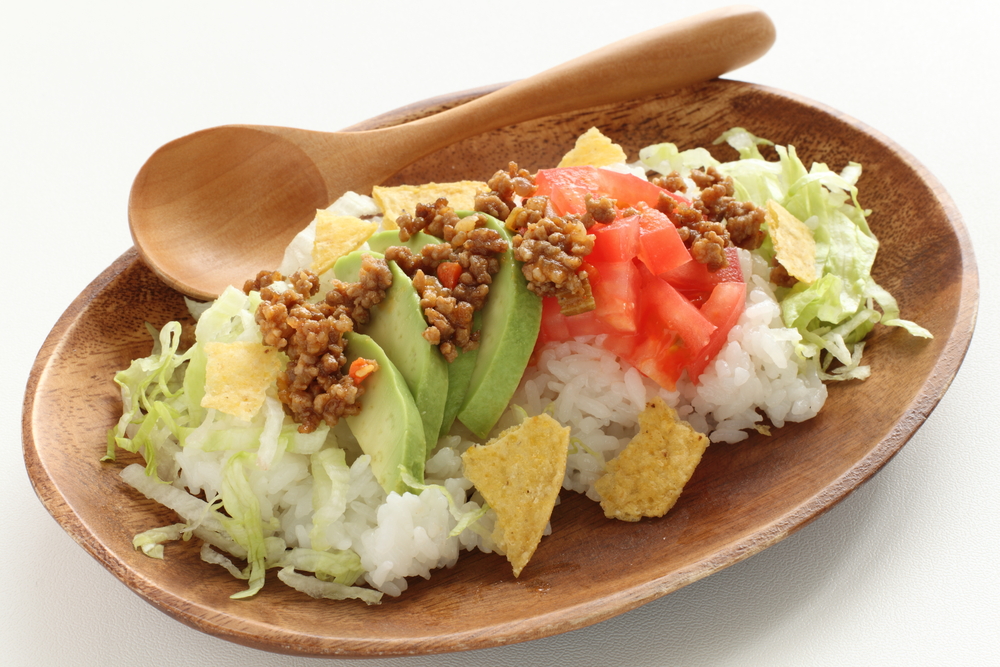 Taco rice is a dish inspired from Mexican and was popularized in Okinawa